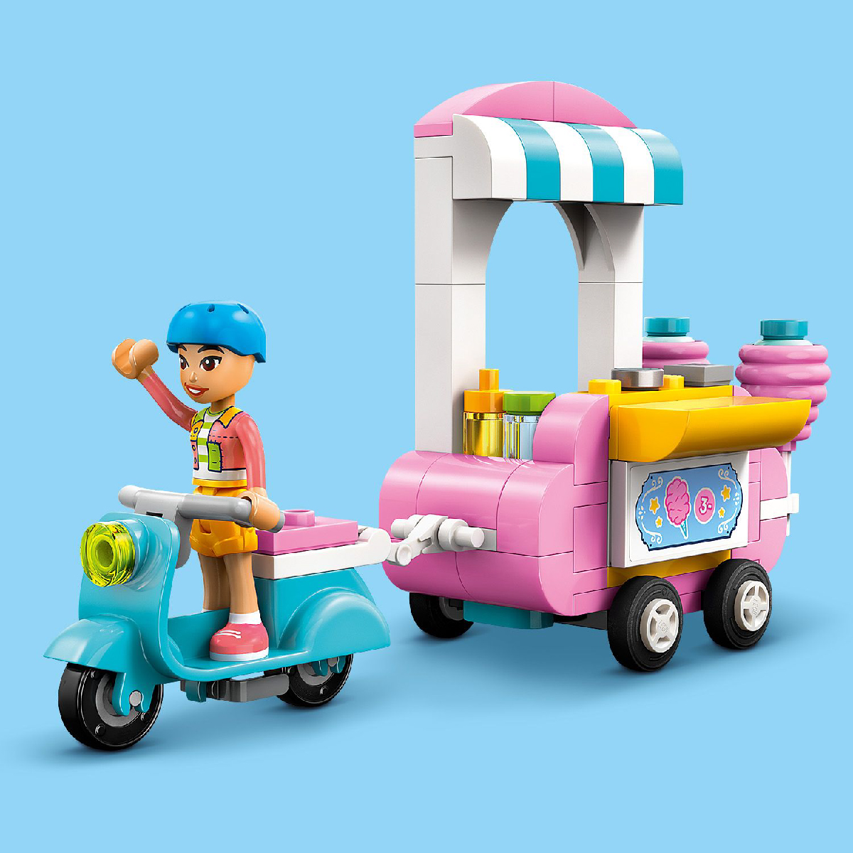 LEGO FRIENDS 42643 Đồ Chơi Lắp Ráp Quầy Kẹo Bông Gòn Di Động Và Xe Scooter (110 chi tiết)