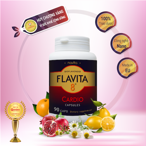 Thực phẩm bảo vệ sức khỏe NAVITA - FLAVITA CARDIO 8 - Flavonoid Phòng chống bệnh Tim mạch