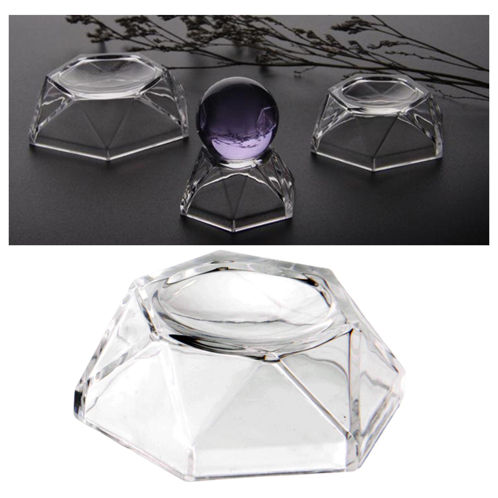 2x Acrylic Clear Display Stand Holder Base For Crystal Ball Transparent