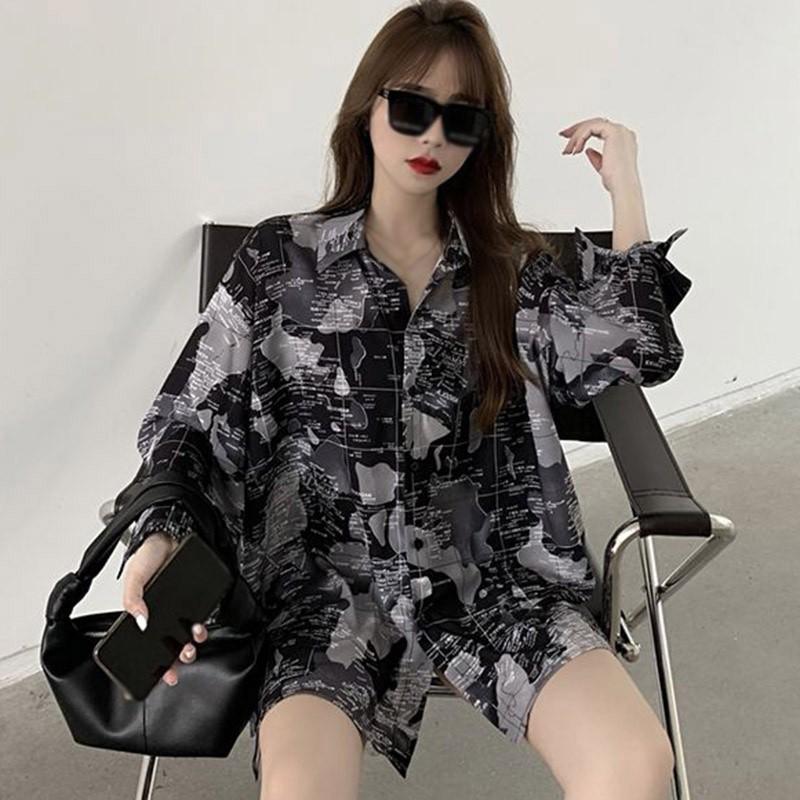 Áo Sơ Mi Tay Dài Dáng Rộng Phong Cách Cổ Điển Cho Nữ