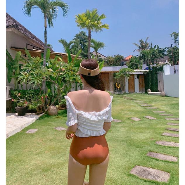 Đồ bơi lưng cao áo trễ vai B82