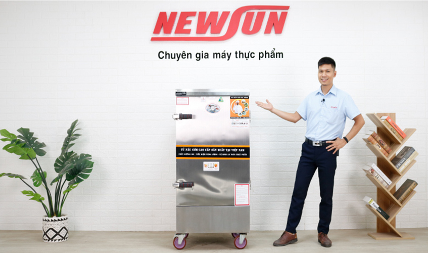 Tủ Nấu Cơm 50 Kg Gạo/ Mẻ Bằng Điện 10 Khay NEWSUN Việt Nam - Hàng Chính Hãng