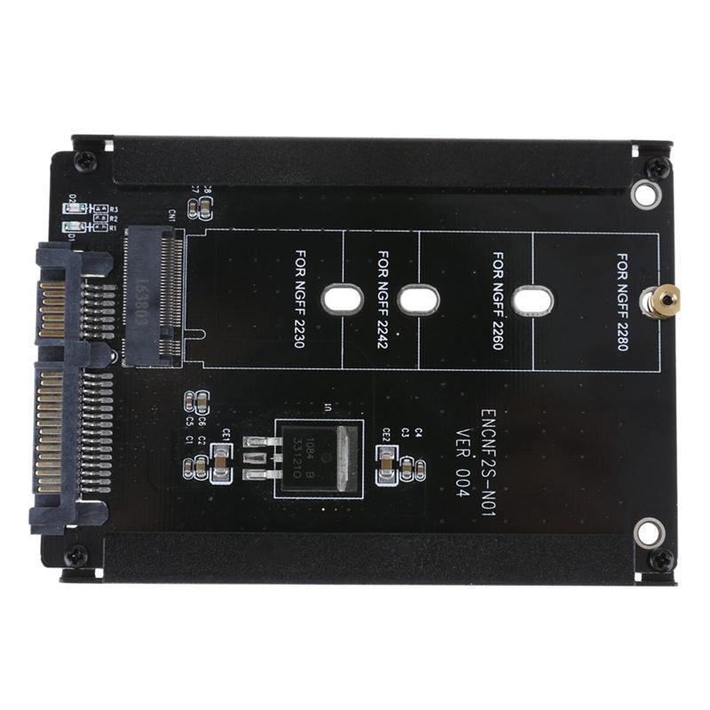 Black Case CY B+M Socket 2 M.2 NGFF SSD to 2.5 SATA Adapter for 2230/2242/2260/2280mm M2 SSD