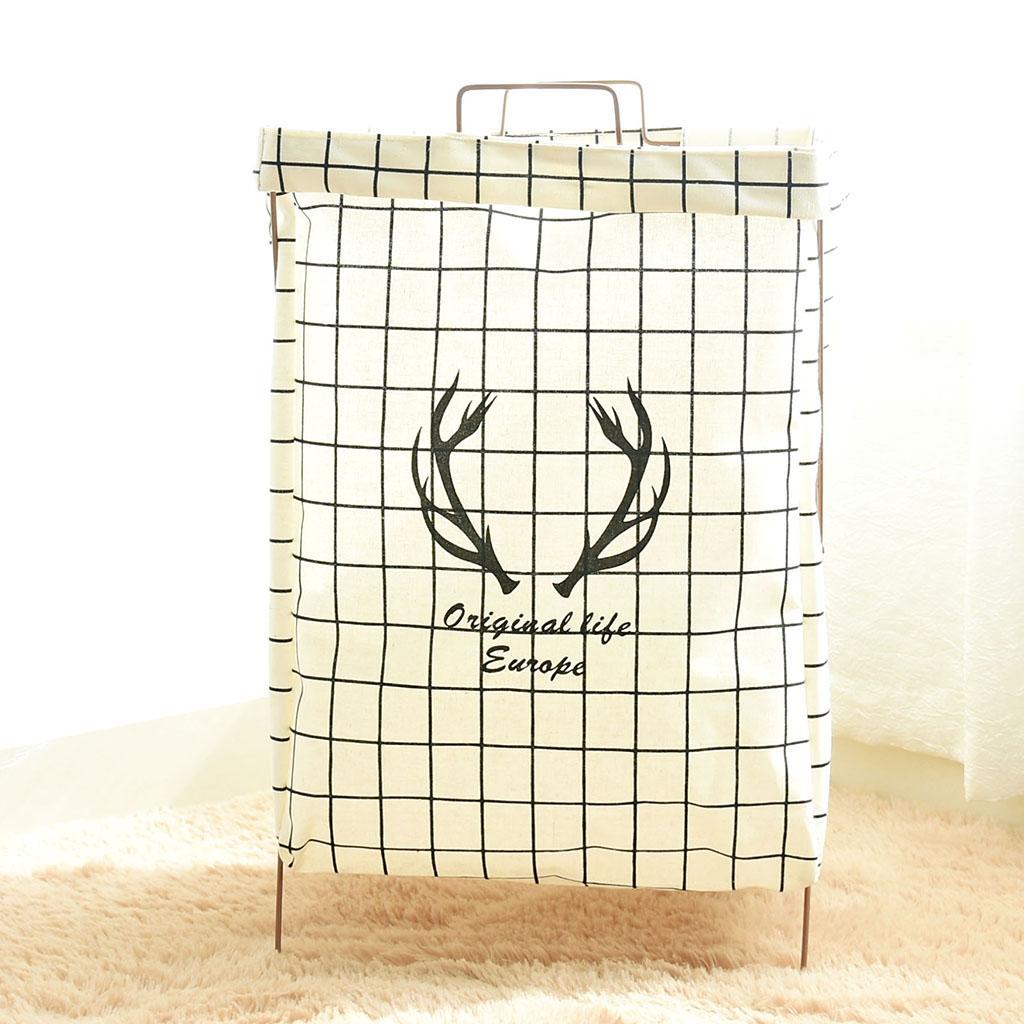Collapsible Households Storage Basket Laundry Hamper X-frame Basket 56x33cm