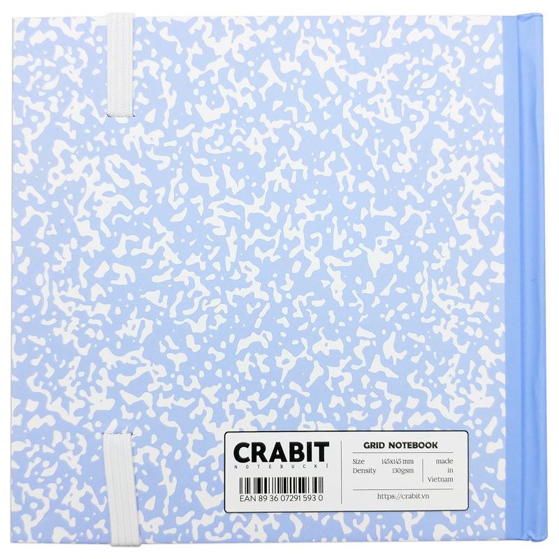 Sổ Grid Khổ Vuông 140 Trang 130gsm - Crabit Notebuck 1593 + Kèm Sticker Composition Collection - Tím Blueberries