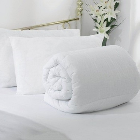 Bộ chăn drap giường cotton trắng A cao cấp (1 chăn, 1 ga, 2 vỏ gối nằm, 1 vỏ gối ôm)
