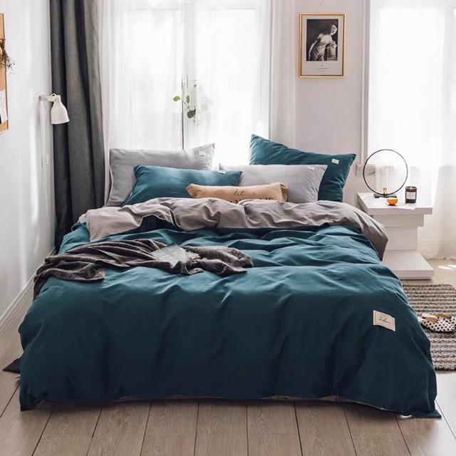 Set Cotton TiCi Nhập Khẩu Cao Cấp 4 Món Màu Xanh Dương