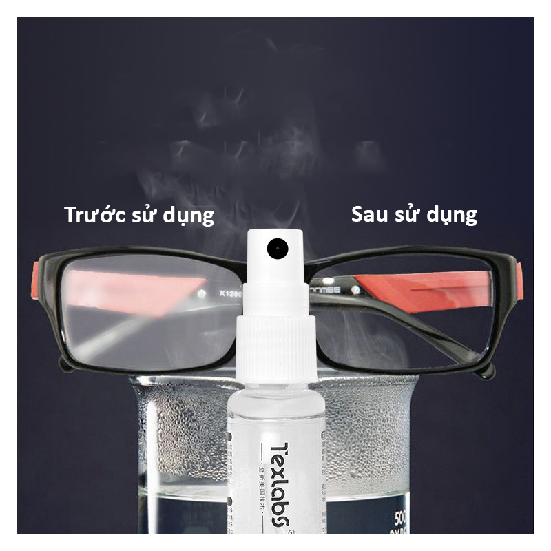 Xịt Nano Chống Mờ Mắt Kính Chai 20ml Anti Fog Spray ( Xịt Chống Sương Mù Hơi Nước Đi Mưa , Sịt Chống Mờ Kính Cận )