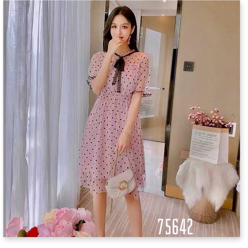 Đầm xòe tiểu thư phối voan xinh xắn cho nàng