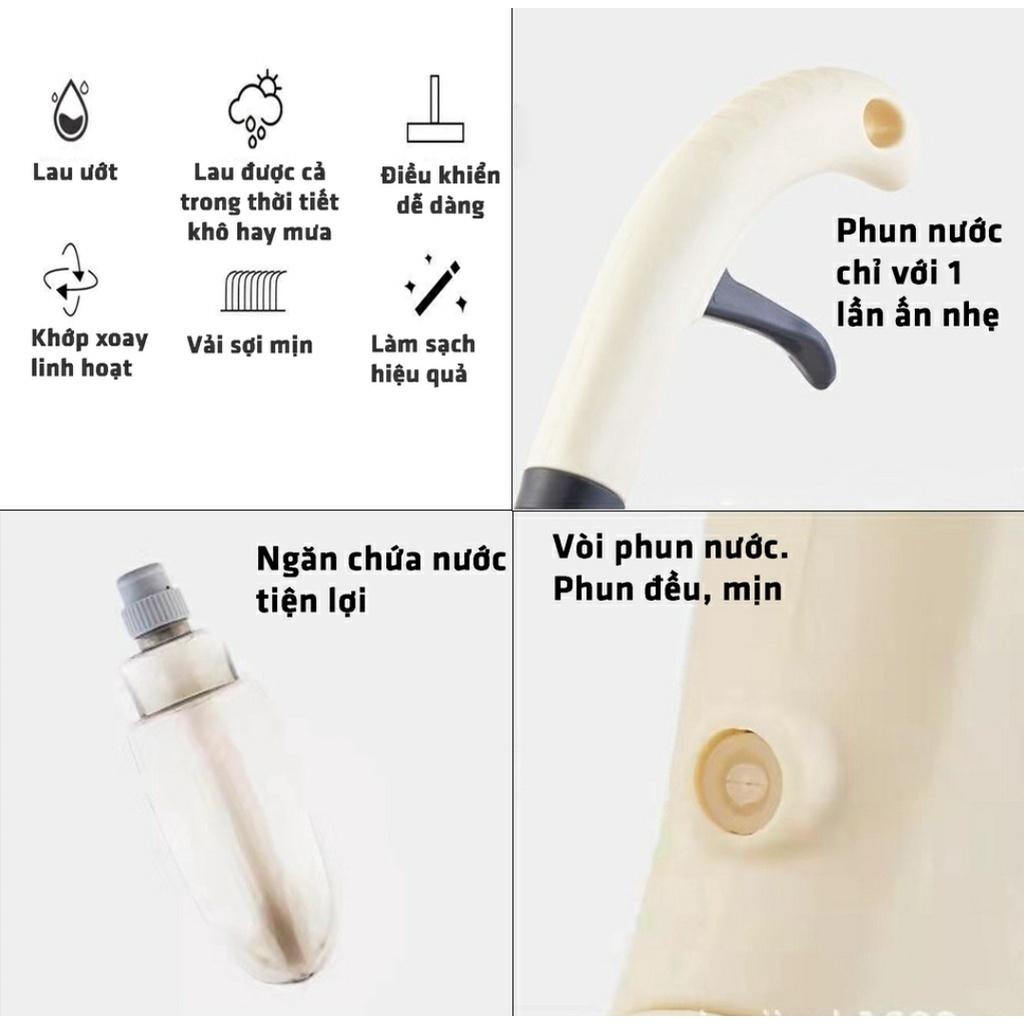Cây Lau Nhà Thông Minh Phun Sương Cao Cấp,Lau Dọn Dễ Dàng 2 Trong 1 Đầu Xoay 360 Độ Giúp Vệ Sinh Nhanh Chóng.