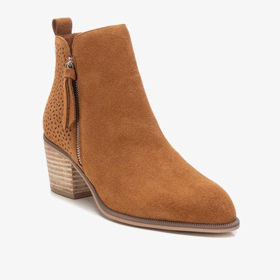 Giày Boots Nữ CARMELA Camel Suede Ladies Ankle Boots