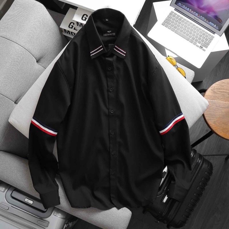 Áo sơ mi cách điệu BIGSIZE Maltrik, áo sơ mi kẻ viền chất lụa kate cao cấp mềm, thấm hút tốt size 80-130kg
