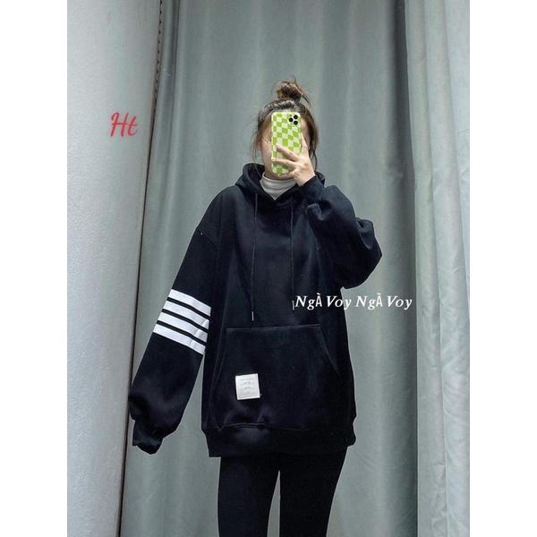 Áo hoodie 4 sọc mác túi H2A