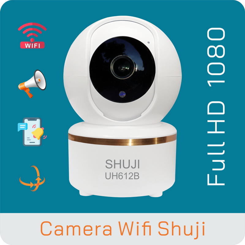 Camera Wifi không dây SHUJI UH612B - Xoay 360 độ - Báo động khi có trộm - Đàm thoại 2 chiều - Hàng chính hãng, Nhập khẩu chính thức bởi Cty TNHH Shuji (Việt Nam)