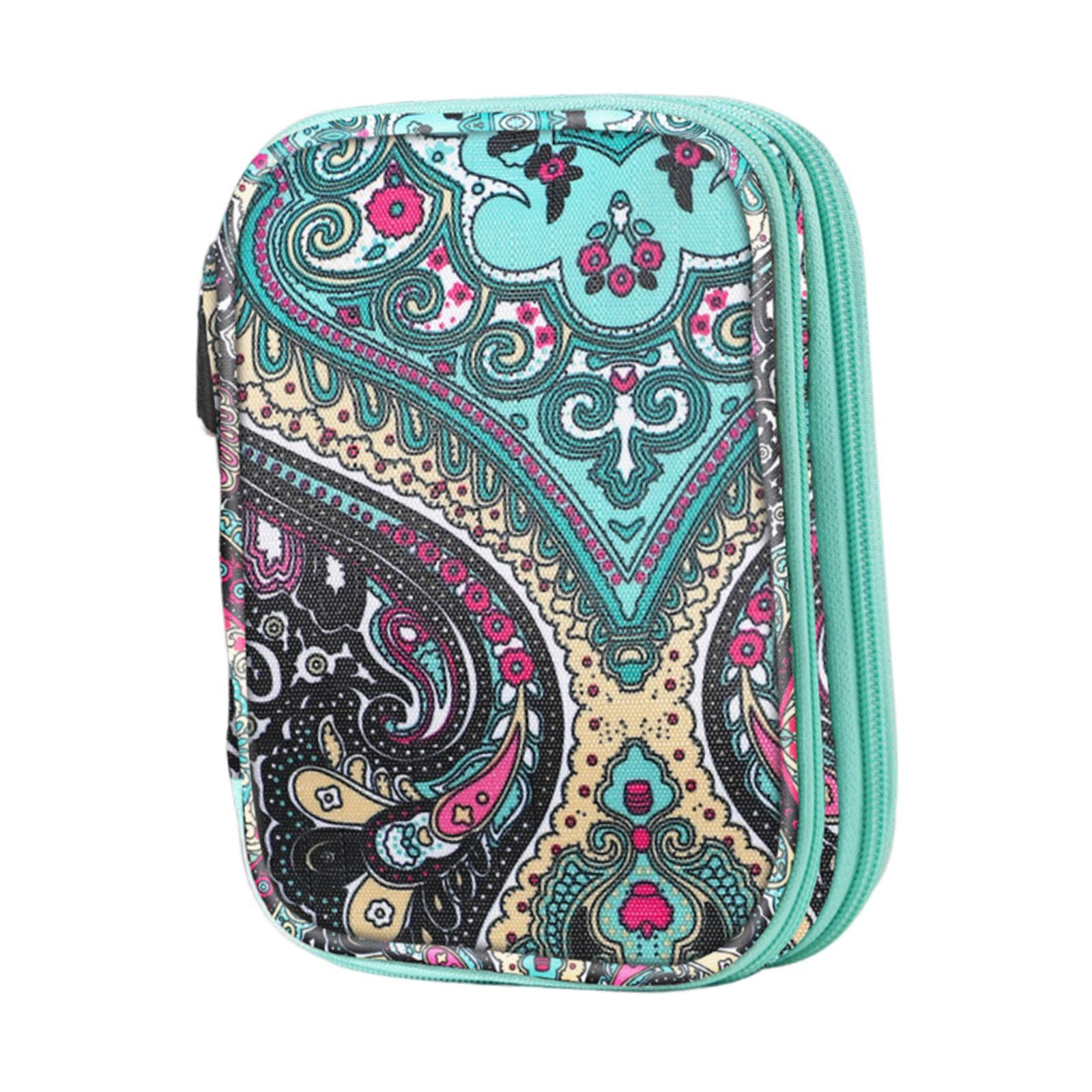 Knitting Storage Bag Crochet Hooks Organizer Double Layers with Zipper Knitting Bag Travel Organizer Length 17.5cm Knitting Case