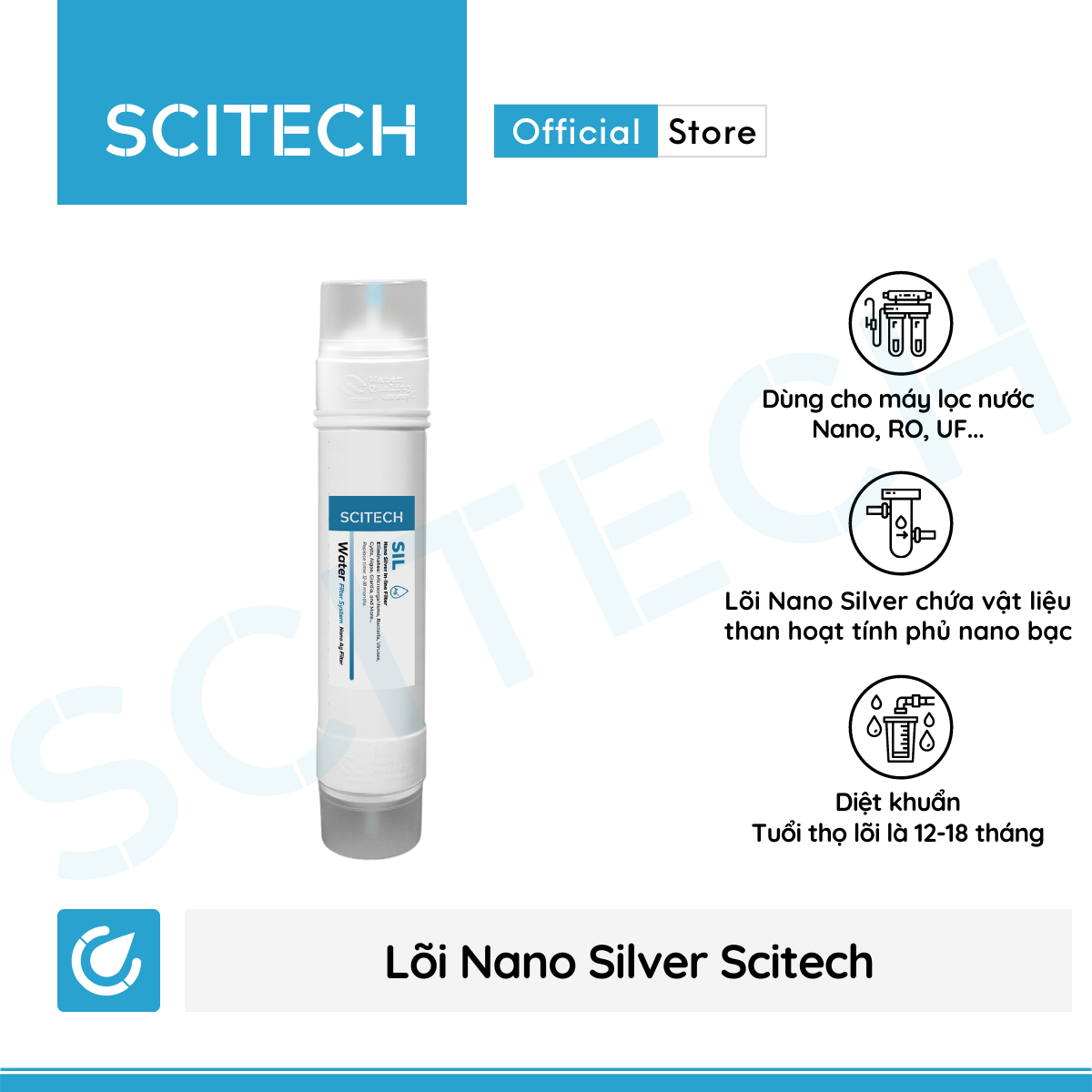 Bộ lọc nước uống công nghệ UF 7 cấp lọc by Scitech (Không dùng điện, không nước thải) - Hàng chính hãng