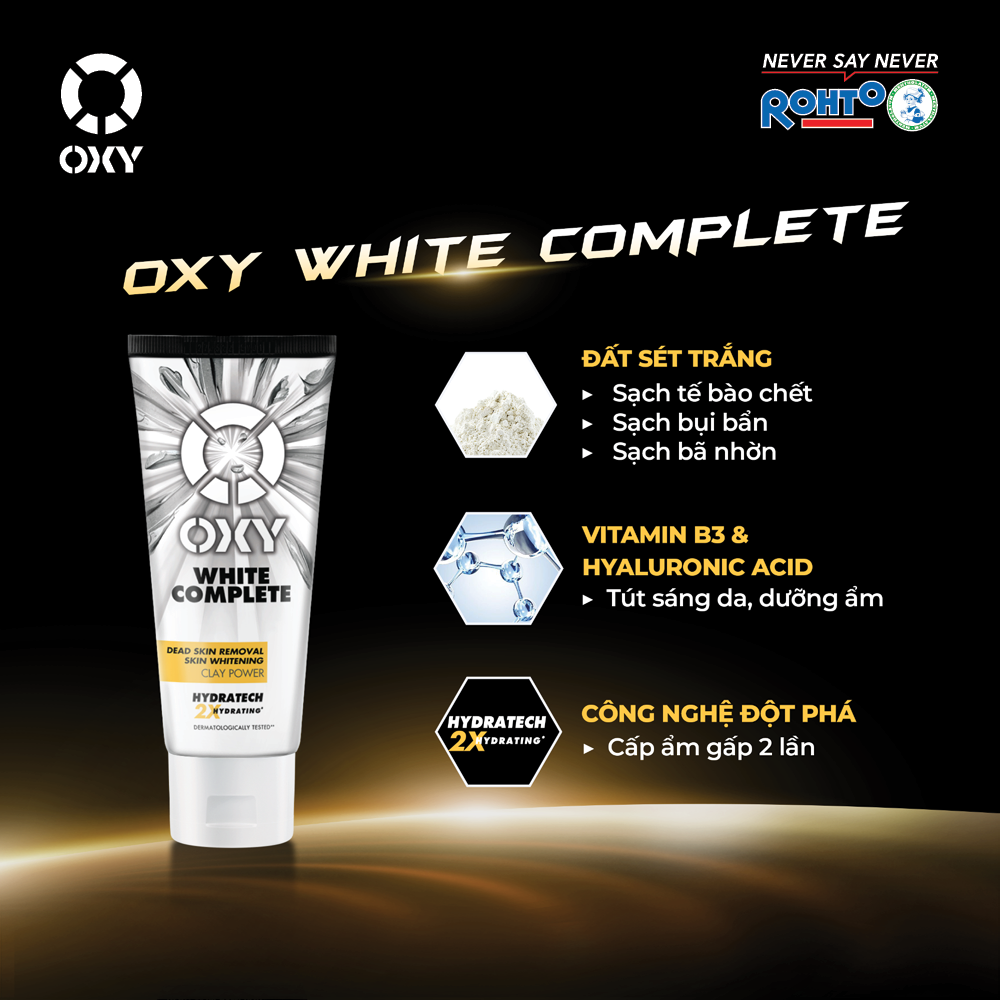 Kem Rửa Mặt Tút Sáng Từ Đất Sét Trắng Oxy White Complete