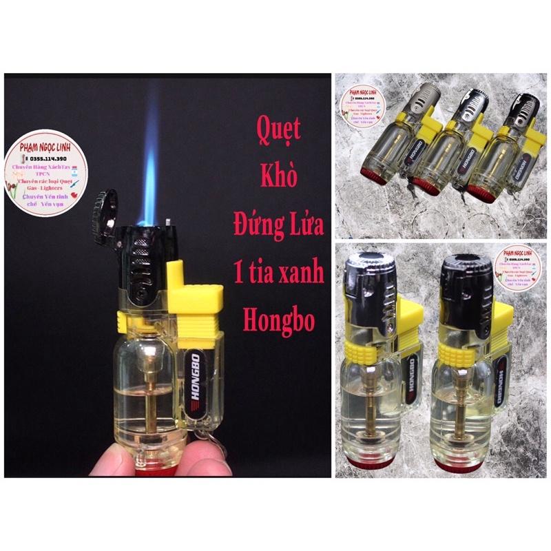 Quẹt Khò Bật  ĐỨNG LỬA  1 tia xanh, đích đỏ,| Quẹt đẹp độc lạ, có móc treo chìa khoá