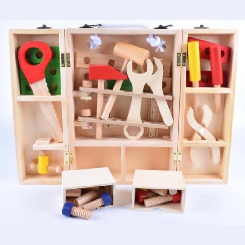 Bộ đồ chơi kỹ thuật sửa chữa bằng gỗ cho bé