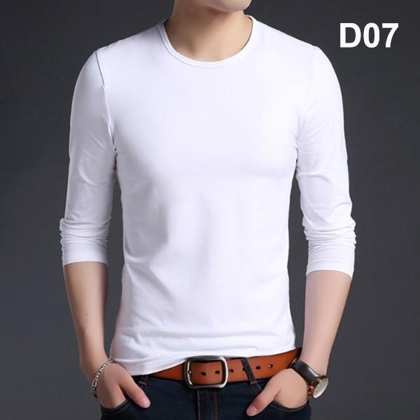 Hình ảnh Áo thu đông nam cổ tròn dài tay chất cotton co giãn dáng body thời trang