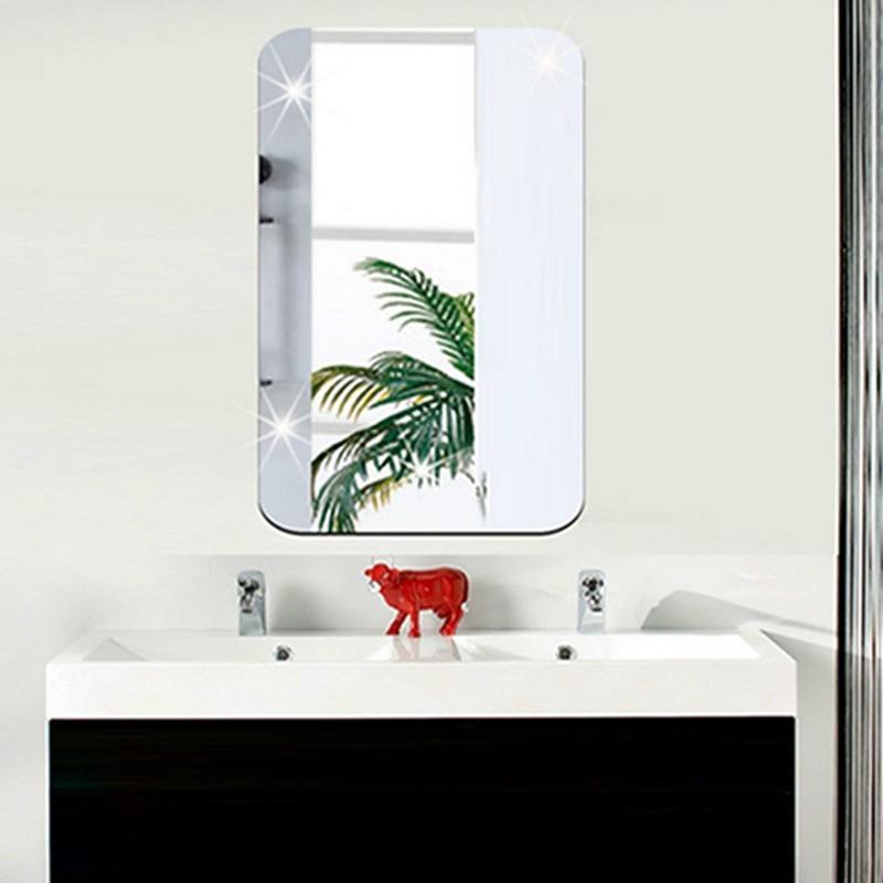(Xả Kho) Gương dán tường làm từ Acrylic hình bầu dục hình chữ nhật dùng cho nhà tắm tiện dụng (Hàng Đẹp