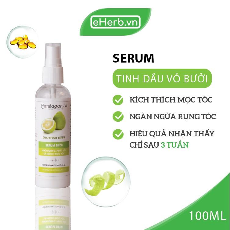 Combo Dầu Gội &amp; Serum Bưởi Kích Thích Mọc Tóc &amp; Ngăn Ngừa Rụng Tóc Từ Tinh Dầu Bưởi Nguyên Chất MILAGANICS (350ml/ Bộ)