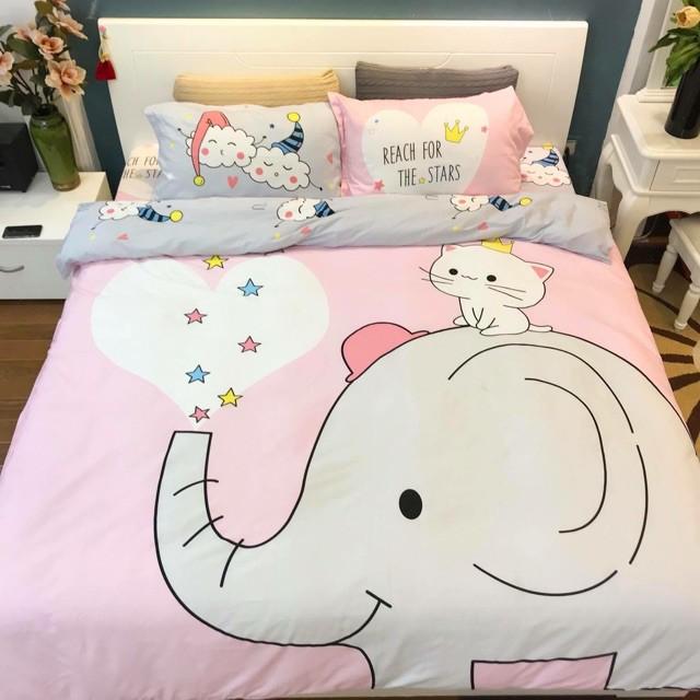 Bộ chăn ga cotton 3D hoàng loại 1