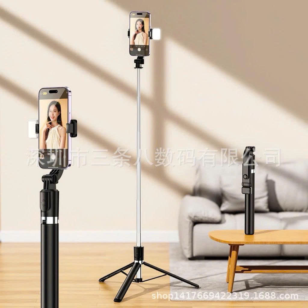 Gậy chụp hình 3 chân R1S-L Đa Năng , Có Đèn , Kéo Dài 1,7M. Hàng Nhập Khẩu