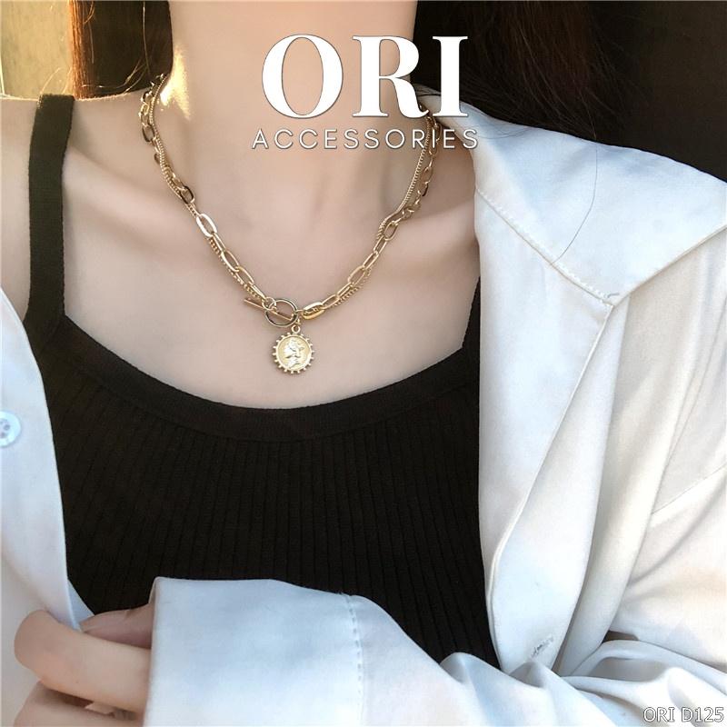 Vòng cổ Choker nữ mặt tròn The King phá cách ORI ACCESSORIES D125