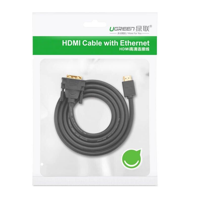 Ugreen UG50350HD133TK 5M màu Đen Cáp chuyển đổi HDMI sang DVI 24 + 1 thuần đồng - HÀNG CHÍNH HÃNG