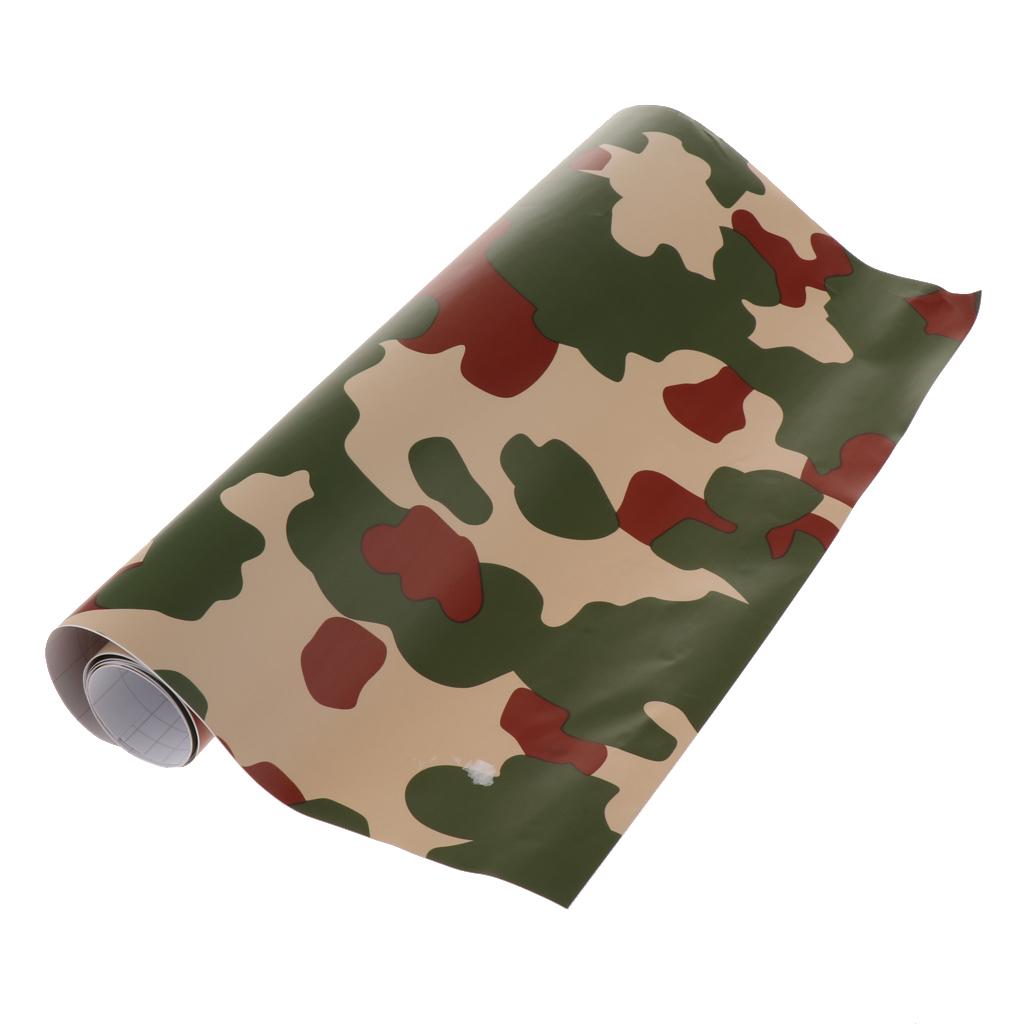 Green Camouflage Matte Vinyl Car Wrap Decal Film Sheet Air Channel Release