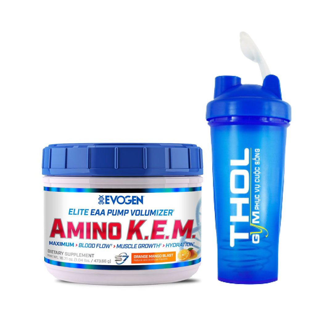 Evogen AMINO K.E.M Intra-Workout, EAA + BCAA, Phục Hồi & Xây Dựng Cơ Bắp, Sức Mạnh, Sức Bền, Bổ Sung 8.5G Amino Axit Thiết Yếu + 50G S7 + 2G Chất Điện Giải, Hộp 30 Lần Dùng