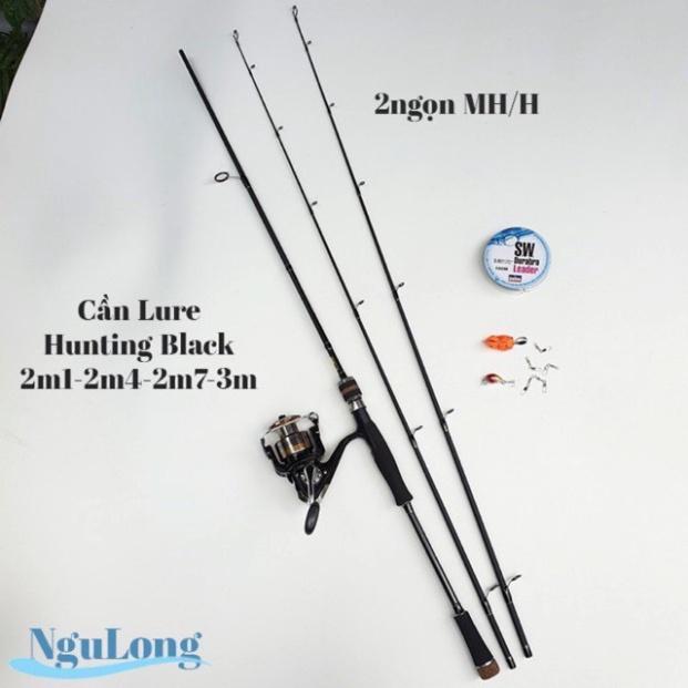 Combo bộ cần câu lure 2 ngọn + máy 3000 bộ máy đứng hunting black cao cấp, máy câu expert full kim loại bộ y hình