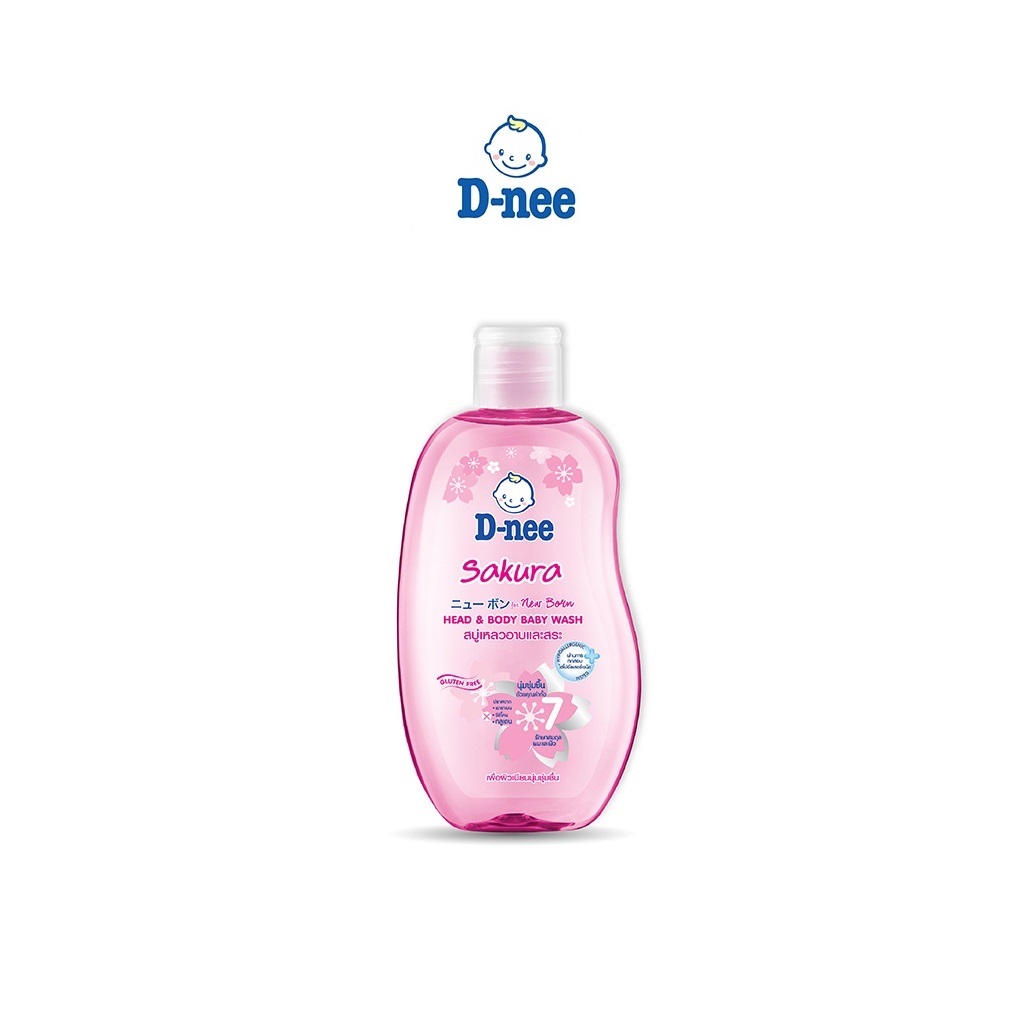 Dung Dịch Tắm Gội Toàn Thân Cho Bé Dưới 3 Tuổi D-nee - Chai 200ml Màu Hồng