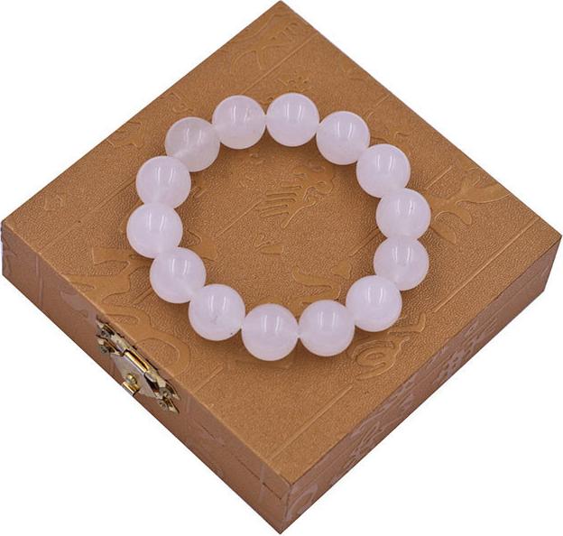 Chuỗi đeo tay đá thạch anh trắng 14 ly - Vòng chuỗi đeo tay đá phong thủy