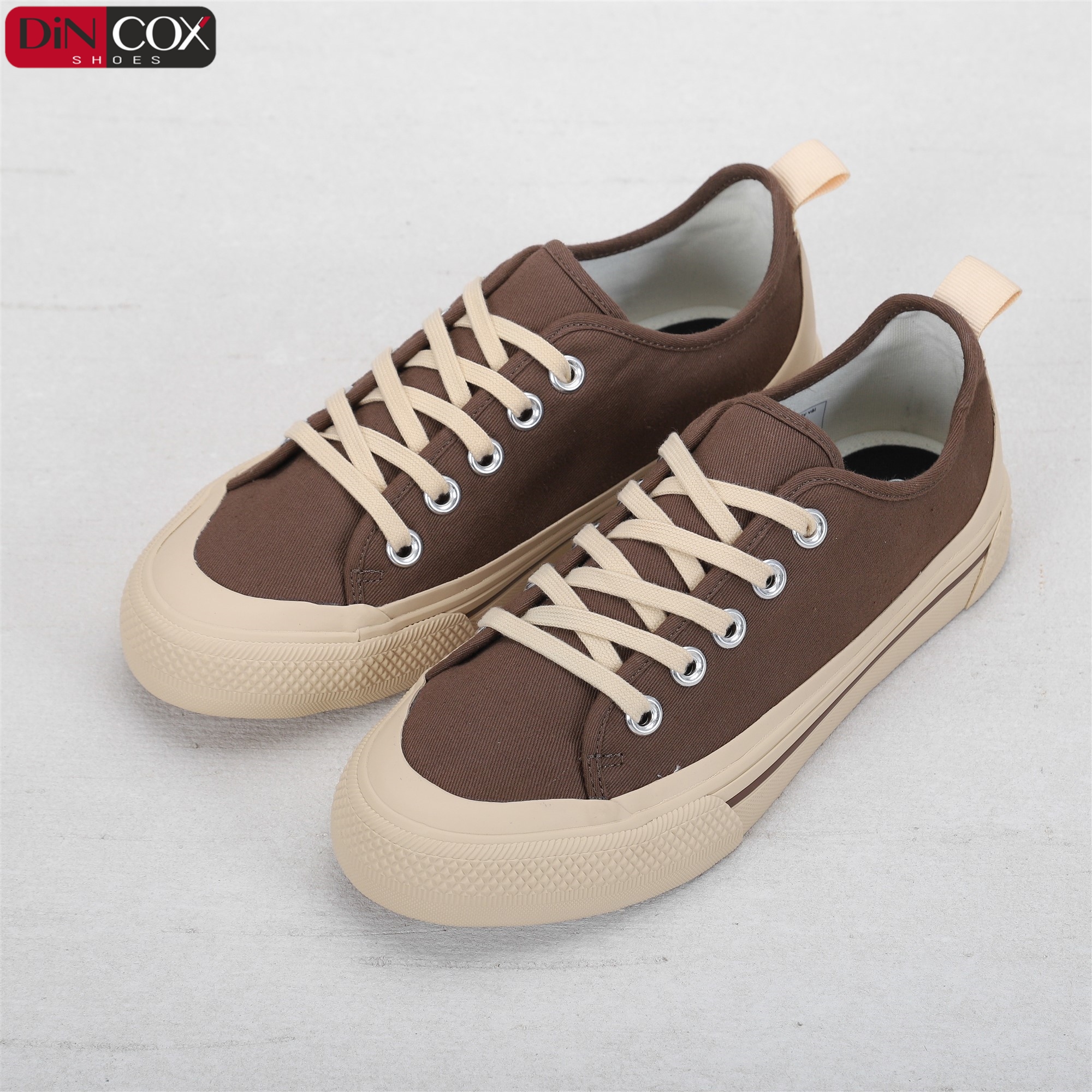 Giày thể thao Nữ Chất lượng Châu Âu, Chất vải Canvas mềm êm, ôm chân, thoáng khí, lớp lót cotton, đế cao su lưu hóa mềm C20 Chocolate