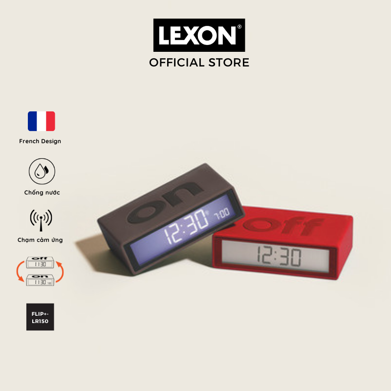 Đồng hồ báo thức điện tử LEXON đèn LED kháng nước - FLIP+ RUBBER - Hàng chính hãng