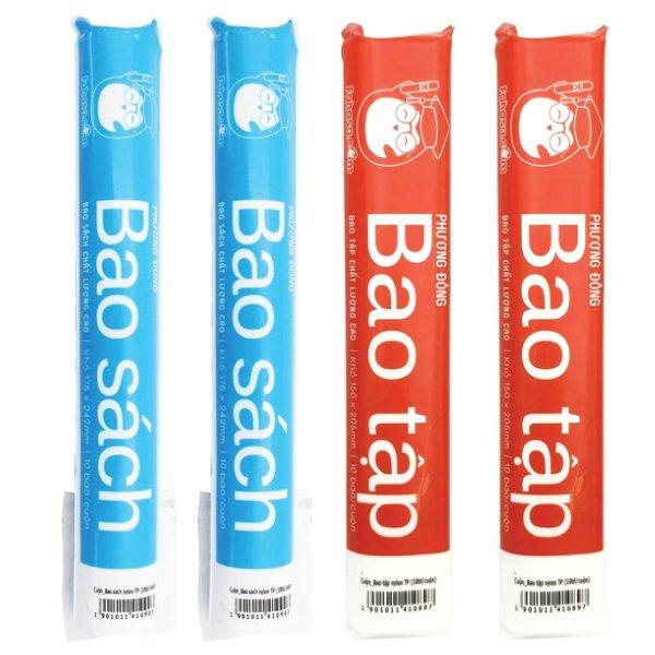 Combo 2 Cuộn Bao Tập + 2 Cuộn Bao Sách Nylon TP