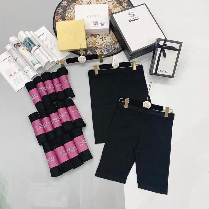 Quần legging lửng cạp chun vải đanh đẹp thun ngố nữ co giãn tốt dáng ôm