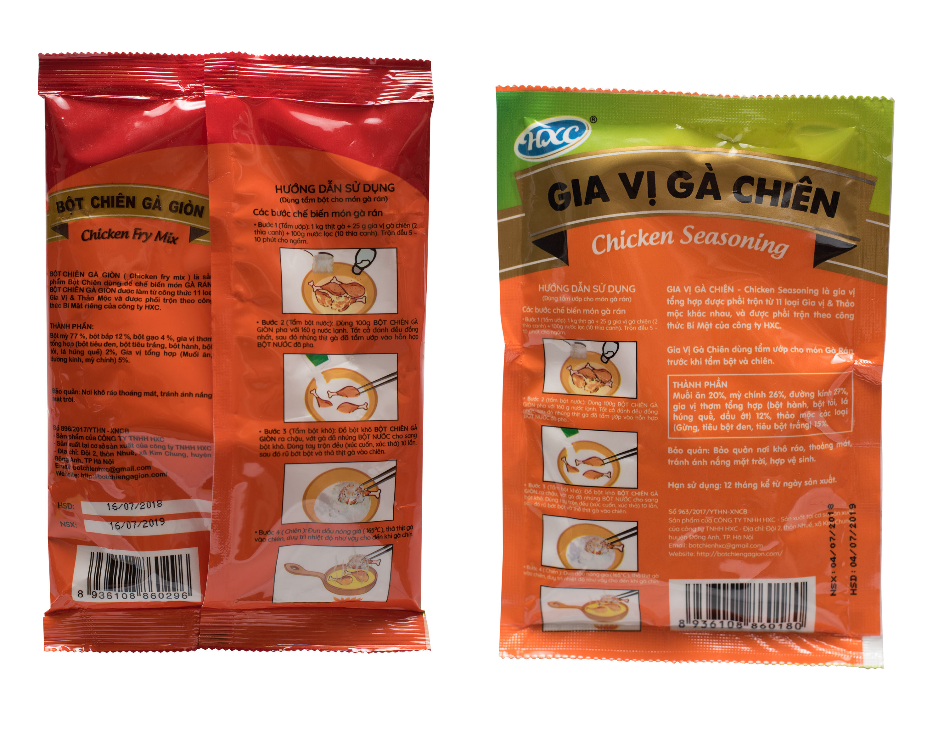 Combo 2 sản phẩm bột chiên gà giòn 200 gr &amp; Gia vị gà chiên 50 gr