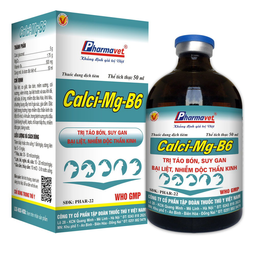 Thuốc thú y, Calci Mg B6 dùng cho chó mèo100ml