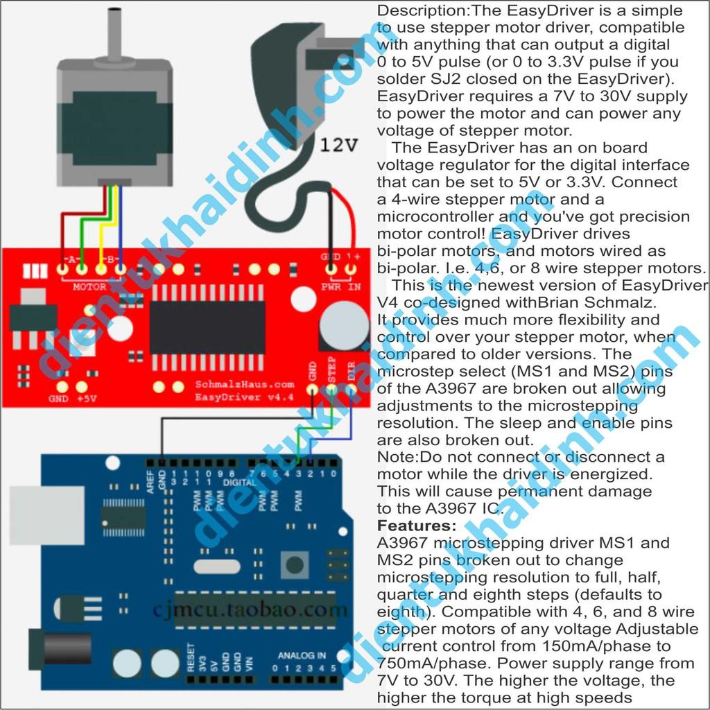 MODULE ĐIỀU KHIỂN ĐỘNG CƠ BƯỚC A3967 kde0025