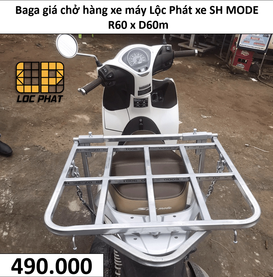 Baga giá chở hàng xe máy Lộc Phát xe SH MODE, r60 d60m