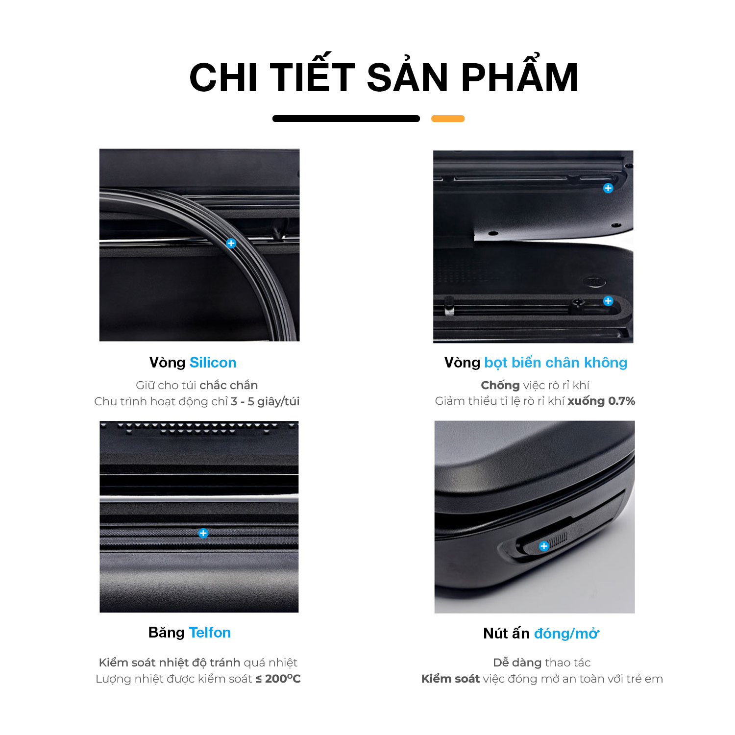 Máy hút chân không thực phẩm mini Crenot Joice M5 hàng chính hãng cho túi hộp bảo quản thức ăn gia đình tươi lâu