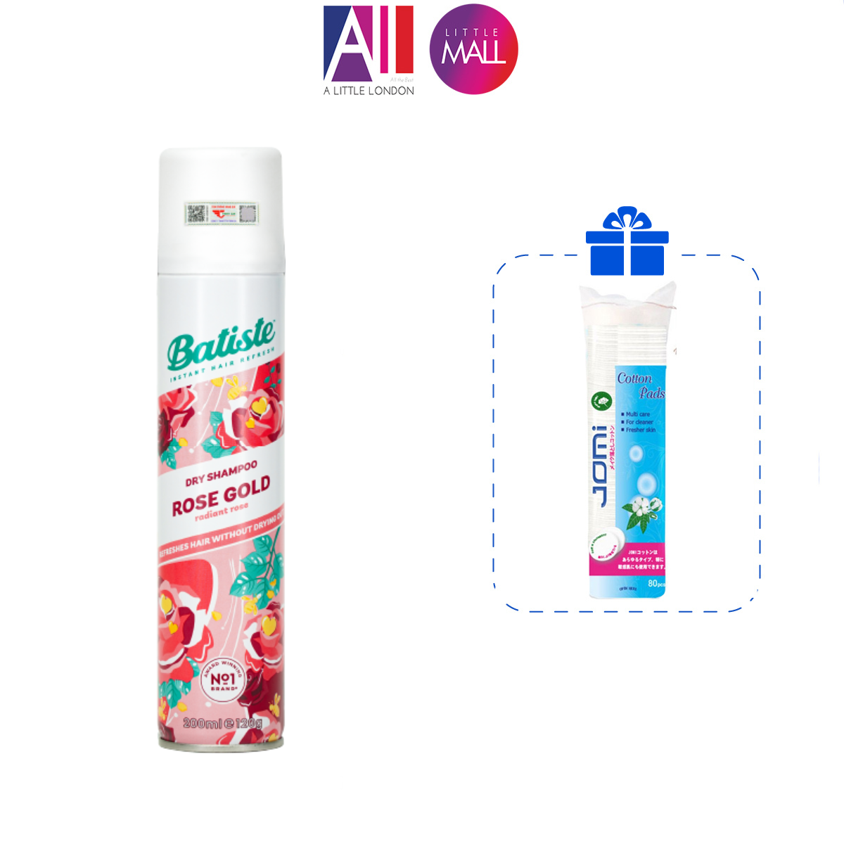 Dầu Gội Khô Batiste Dry Shampoo 200Ml Tặng Mặt Nạ Sexylook Nhập Khẩu - Rose Gold