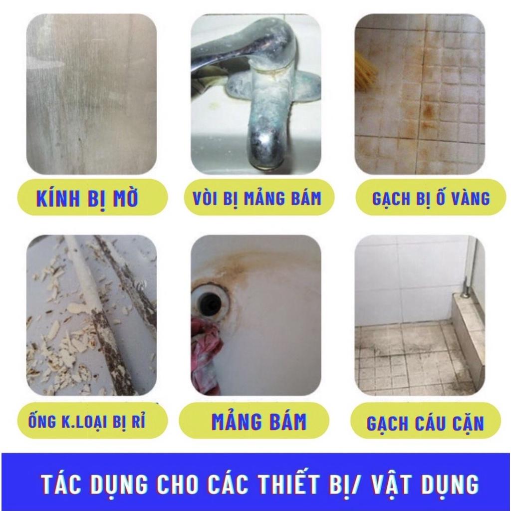 Chai Xịt Tẩy Rửa Đa Năng  500ML Tẩy Cặn Canxi Trên Vòi INOX, Vách Kính, Gạch Men Nhà Tắm Siêu Sạch, Sáng Bóng