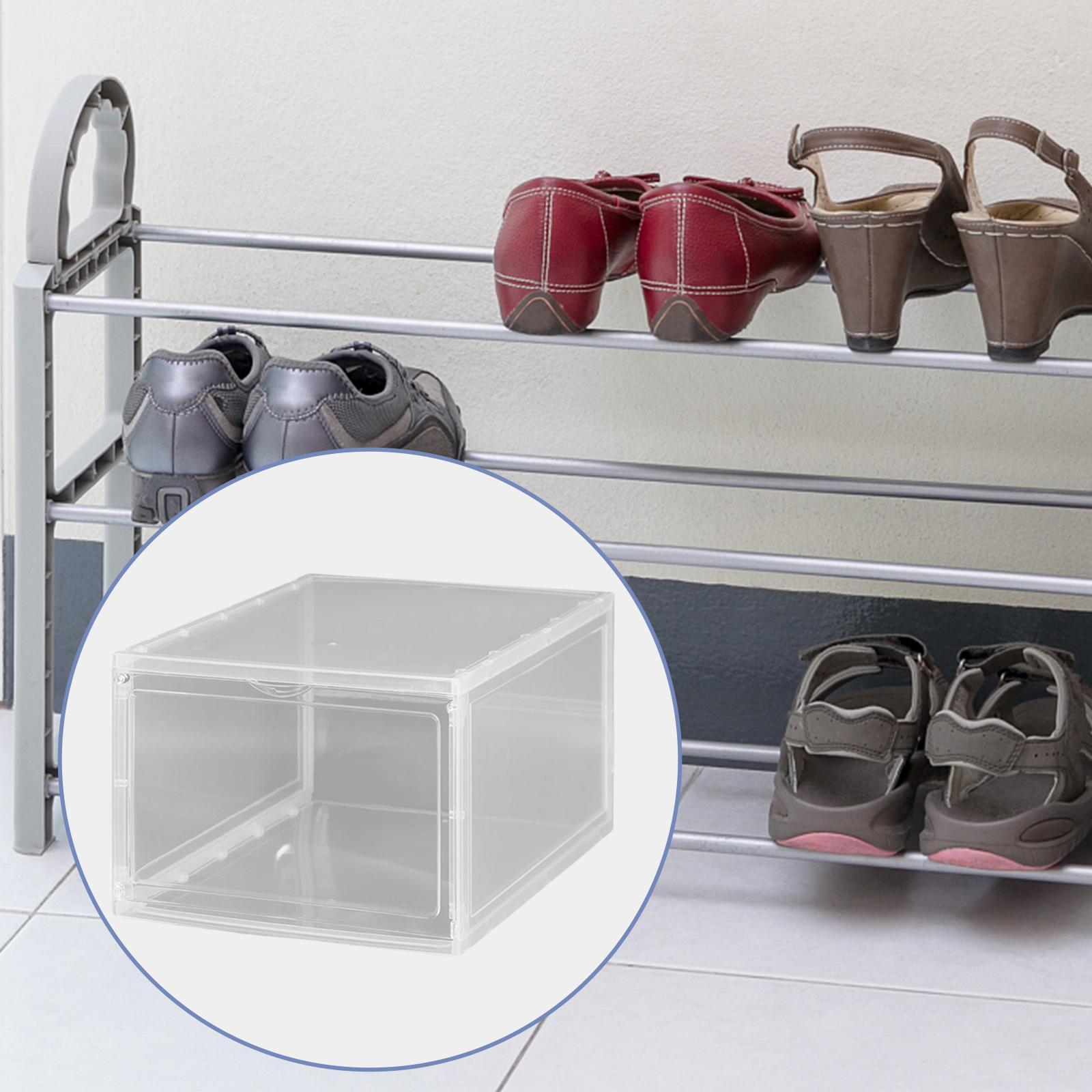 Shoe Box Stackable Shoe Bins Display Case Shoe Container for Closet