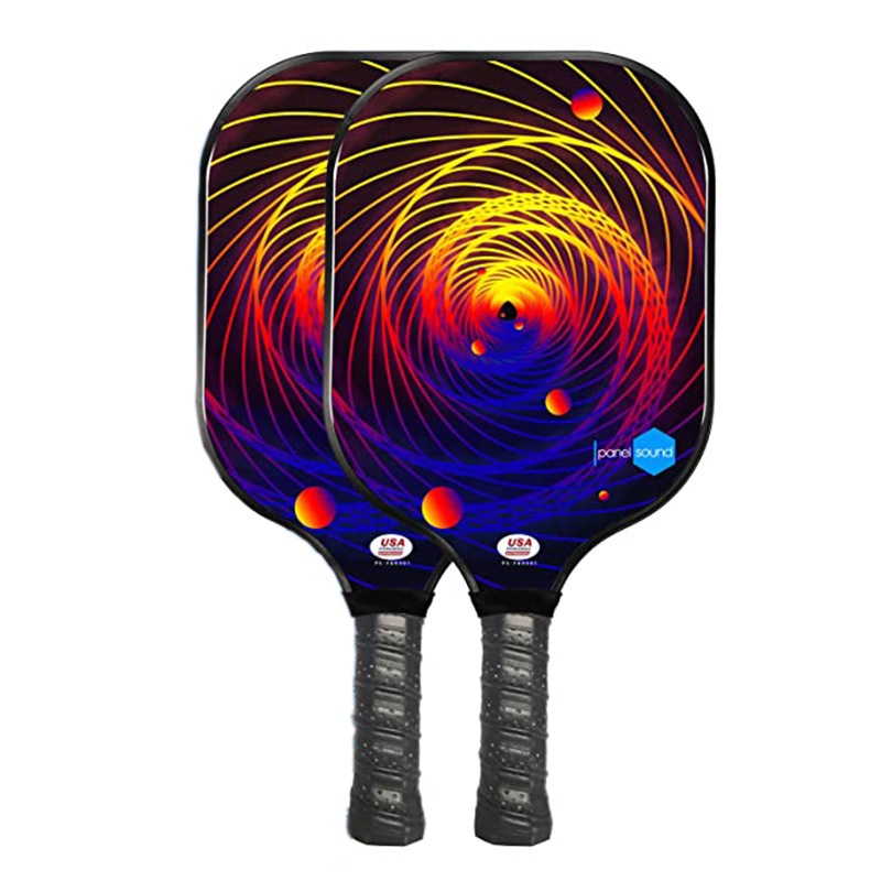 Bộ 2 Vợt Chơi Bóng Pickleball Siêu Nhẹ Và Nhanh Chóng Kèm Túi Đựng 4 Quả Bóng {gồm 4 bóng 1 túi ( 2 vợt)} Xoáy Đỏ