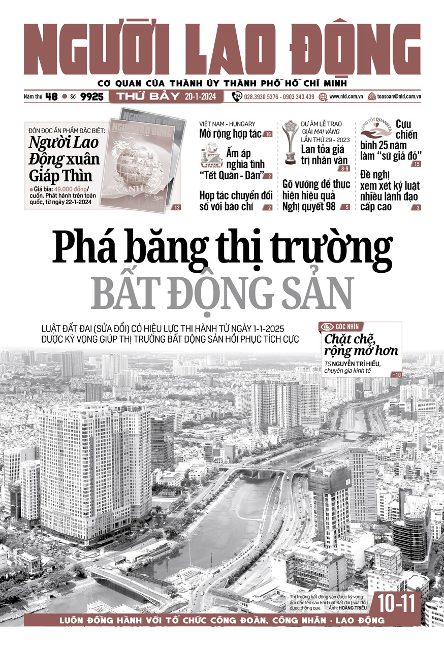 Nhật báo Người Lao Động từ ngày 15-01-2024 đến 21-01-2024