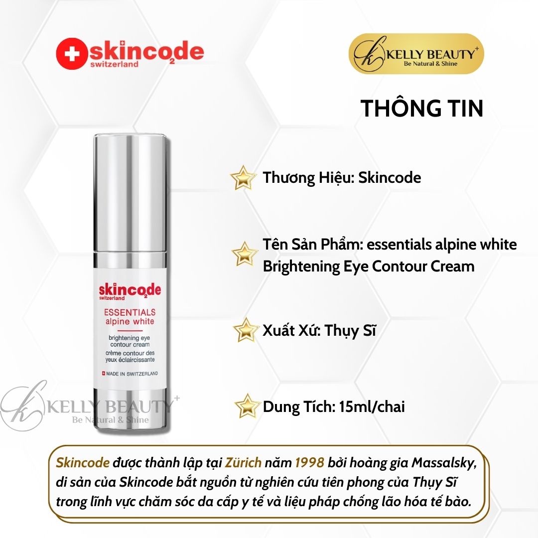 Kem Dưỡng Mắt Skincode Essentials Alpine White Brightening Eye Contour Cream | Kelly Beauty